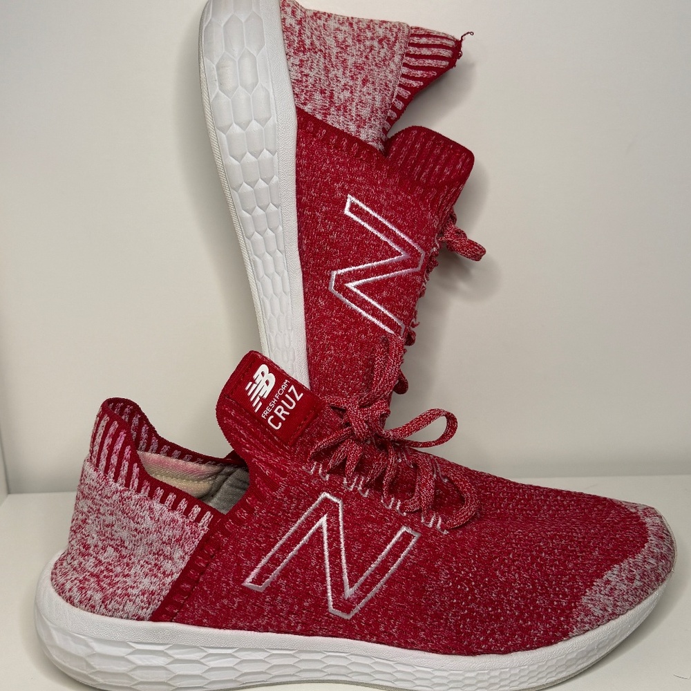 New Balance Cruz Sock Fit Running Shoes Women’s 12 Red White Heathered